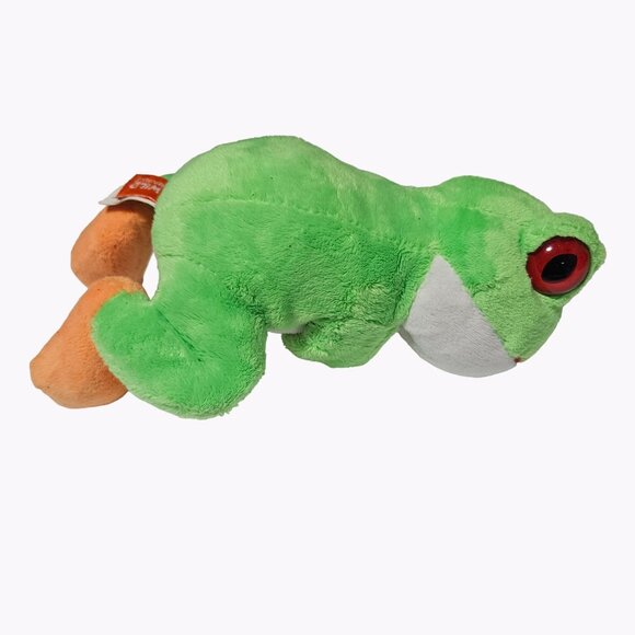 Wild Republic Huggers Red Eyed Tree Frog 8 in Plush Slap Bracelet Stuffed Animal - Picture 3 of 7